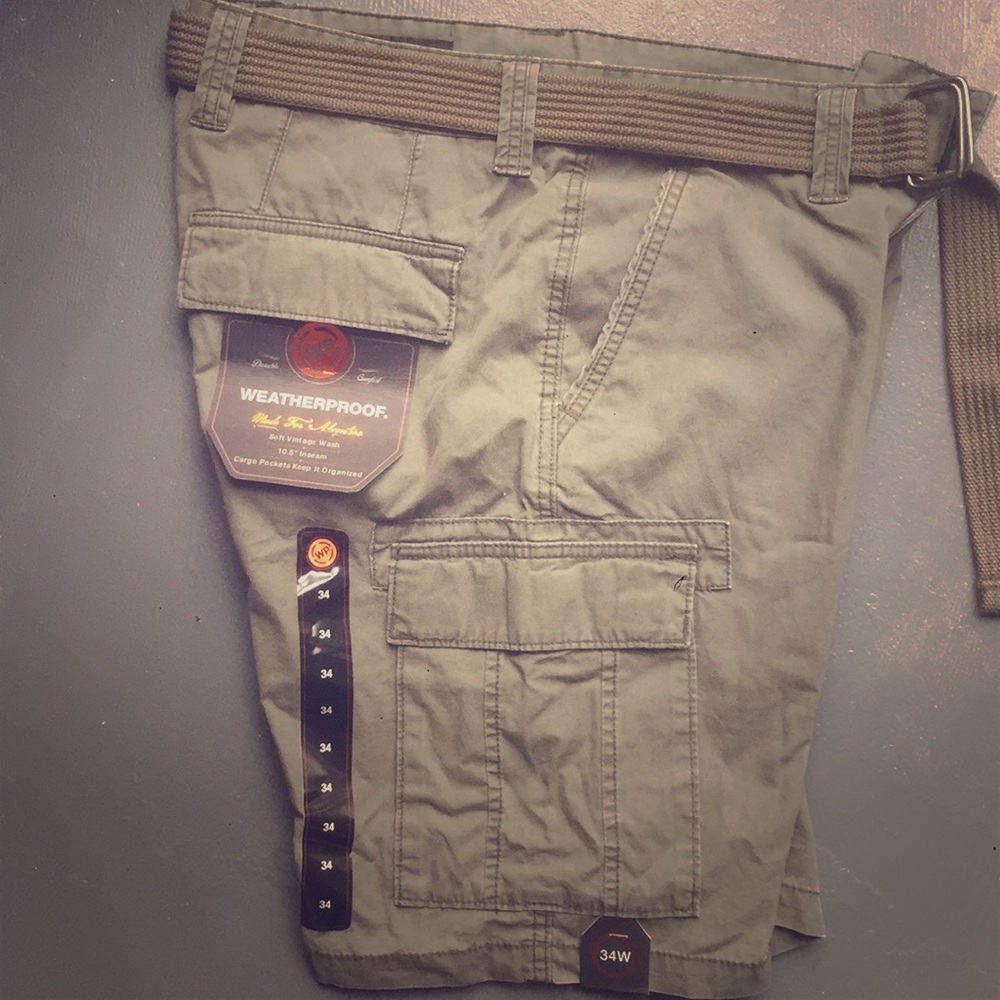 Green cargo shorts